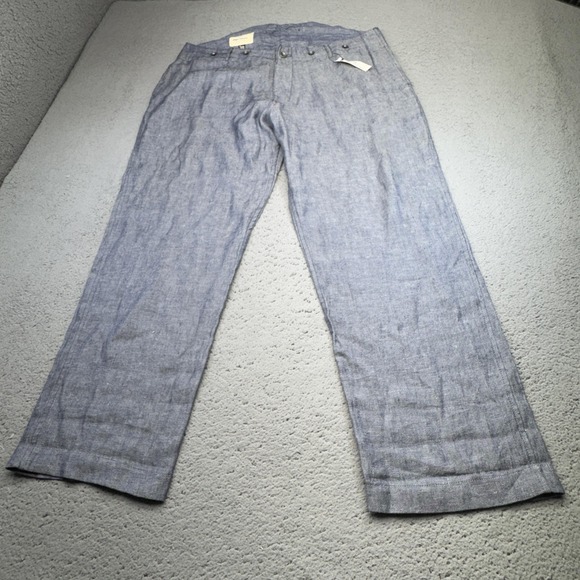 Nigel Cabourn ARN‎ Mercantile Linen Work Pants Men 38x32 Blue Chambray England